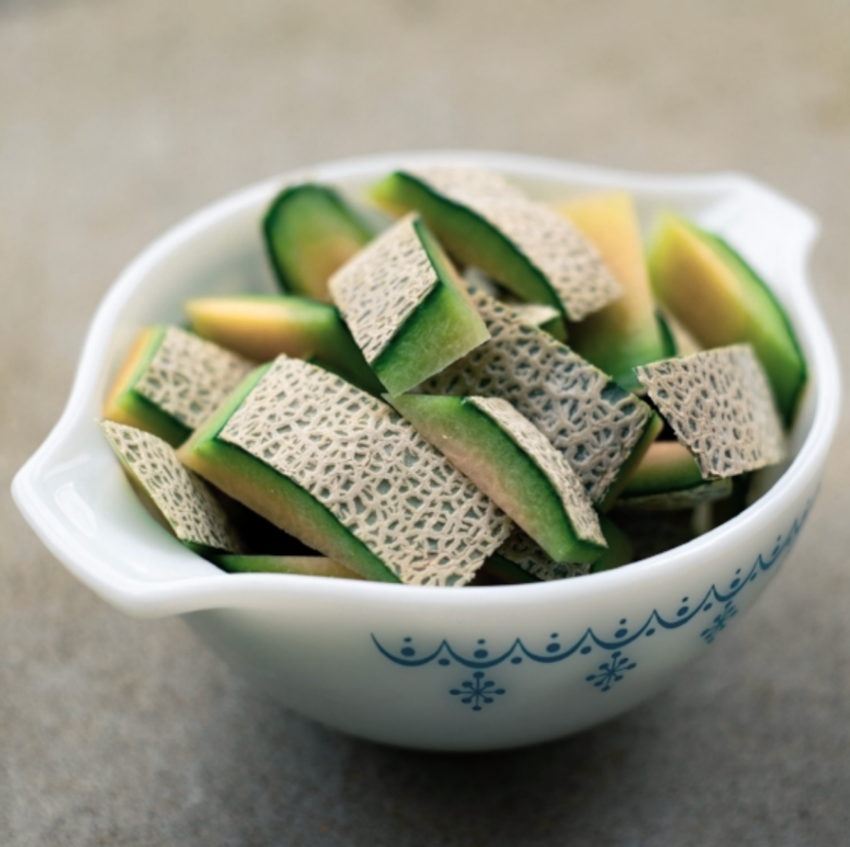 cantaloupe rinds cut up