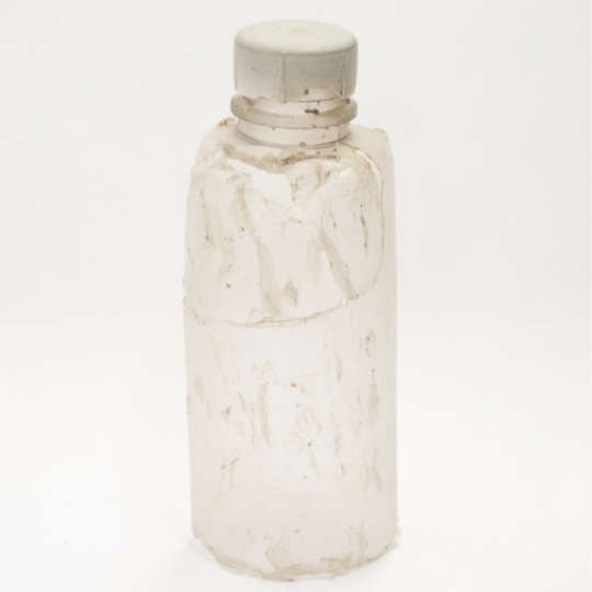clear plastic water bottle broken