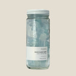Jar of Aqua Beach Glass Soap on a white background