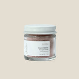 Jar of rose face mask on a white background