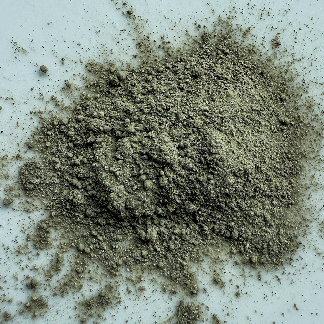 Clay powder on a white background