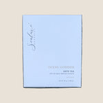 A square white box of Sealuxe Organics Ocean Goddess Bath Tea. The box features elegant black cursive branding and gold and black text indicating it is a 76 g / 2.