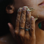 using Sealuxe's goddess grains for cleansing face